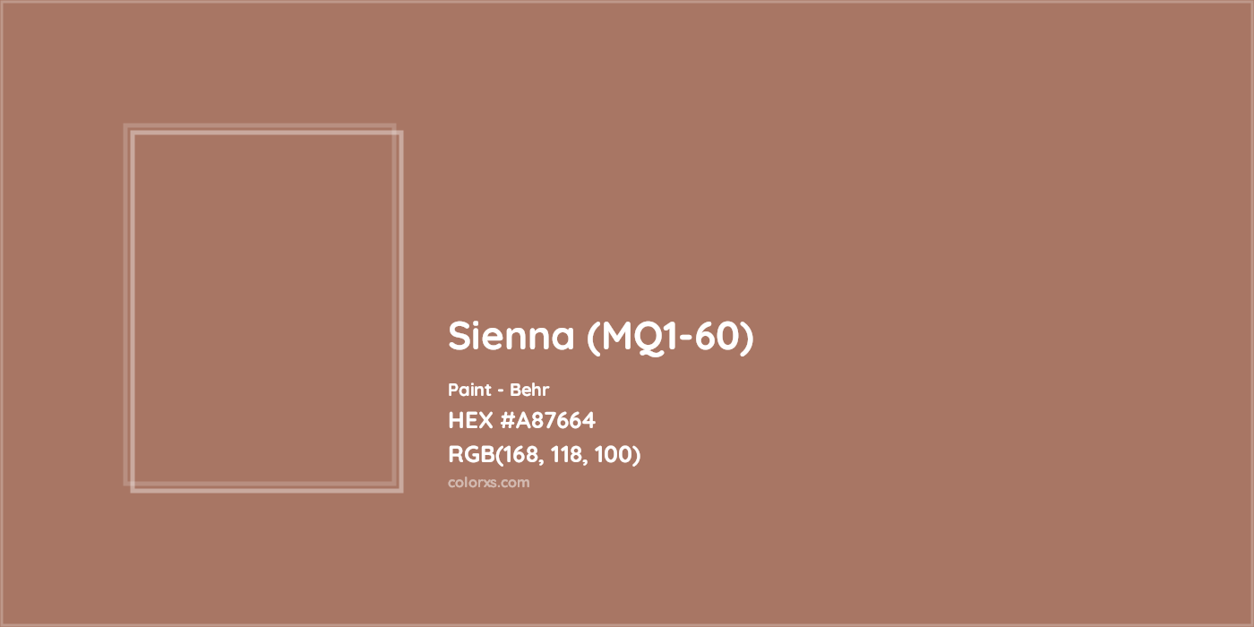 HEX #A87664 Sienna (MQ1-60) Paint Behr - Color Code