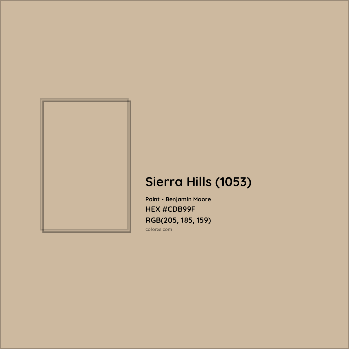 HEX #CDB99F Sierra Hills (1053) Paint Benjamin Moore - Color Code