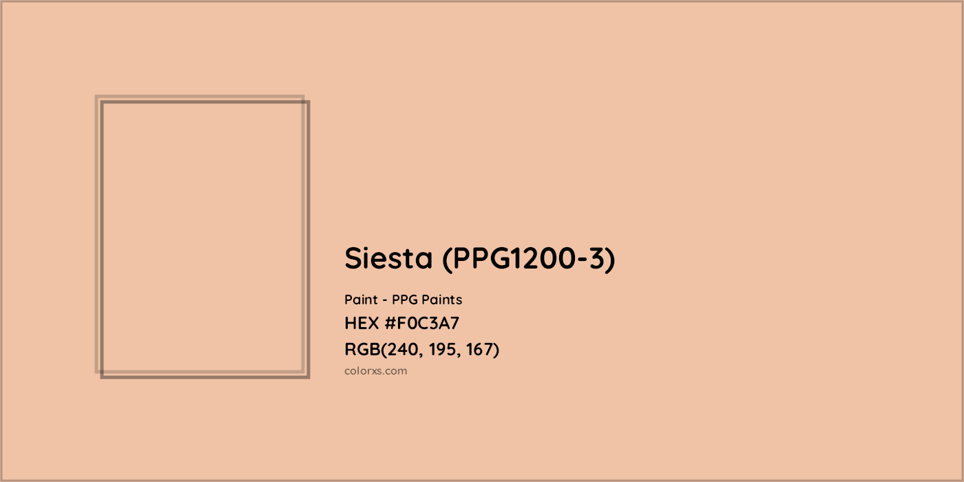 HEX #F0C3A7 Siesta (PPG1200-3) Paint PPG Paints - Color Code