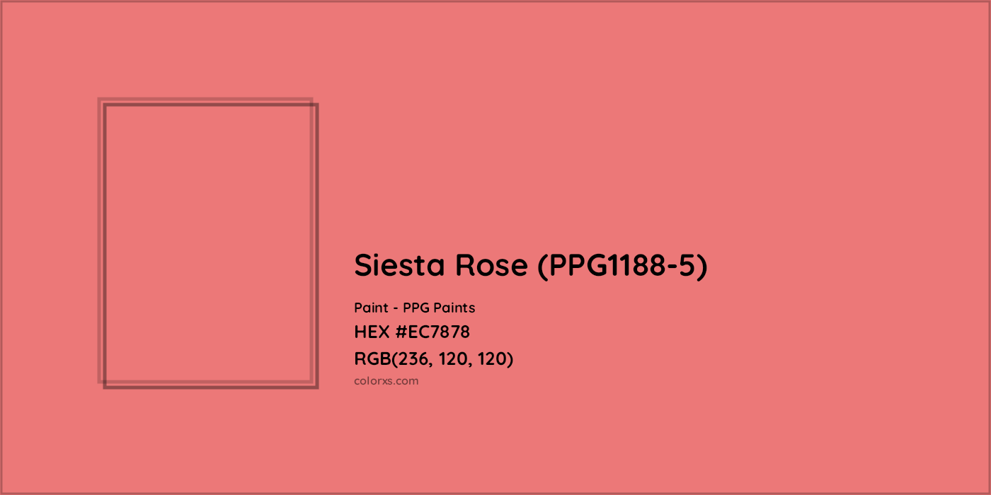 HEX #EC7878 Siesta Rose (PPG1188-5) Paint PPG Paints - Color Code
