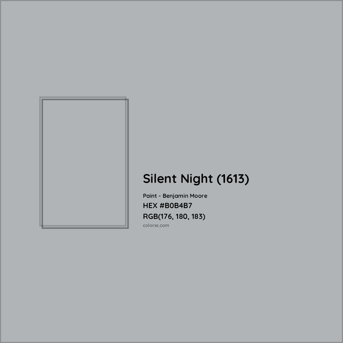 HEX #B0B4B7 Silent Night (1613) Paint Benjamin Moore - Color Code