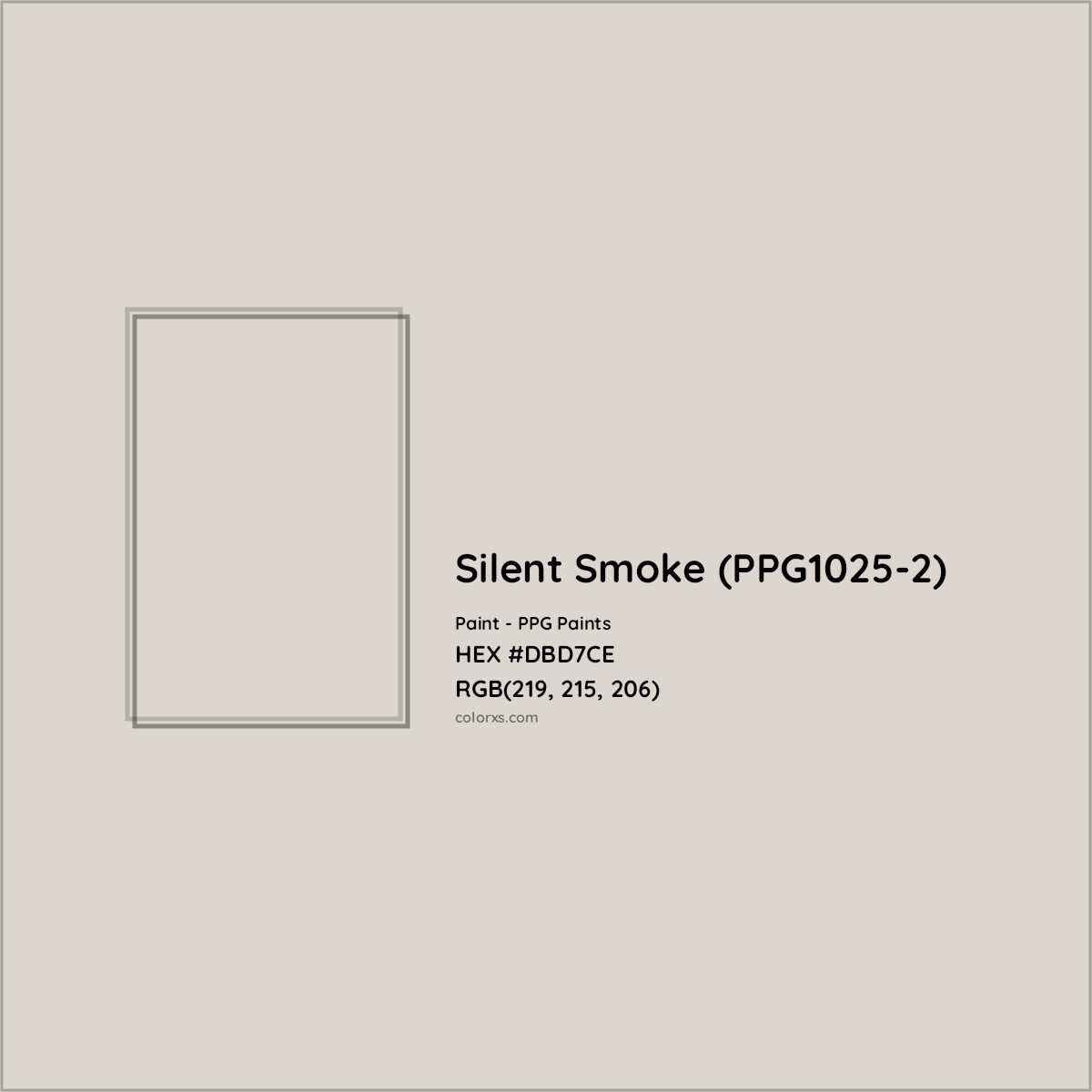 HEX #DBD7CE Silent Smoke (PPG1025-2) Paint PPG Paints - Color Code