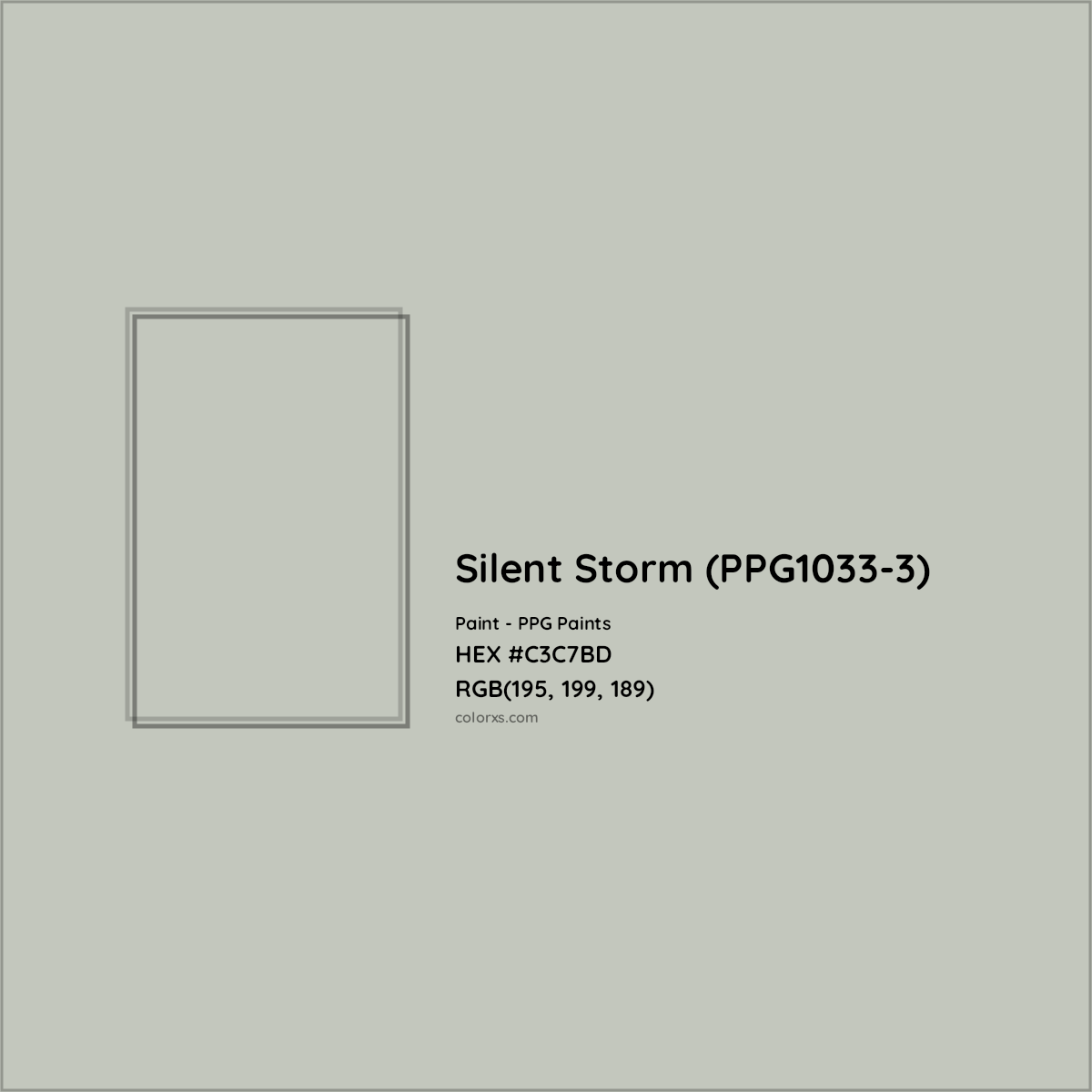 HEX #C3C7BD Silent Storm (PPG1033-3) Paint PPG Paints - Color Code