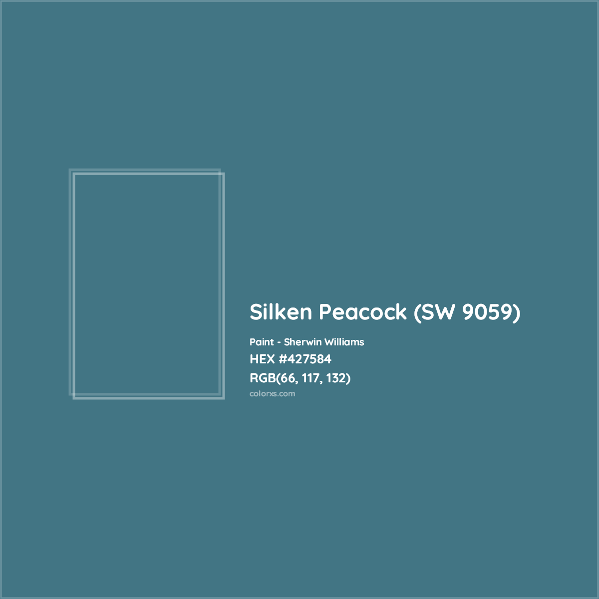 HEX #427584 Silken Peacock (SW 9059) Paint Sherwin Williams - Color Code
