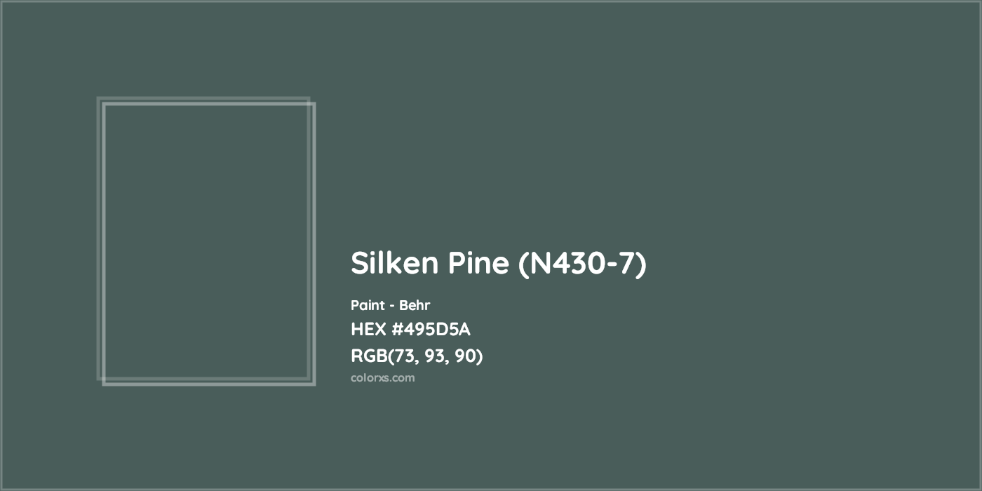 HEX #495D5A Silken Pine (N430-7) Paint Behr - Color Code
