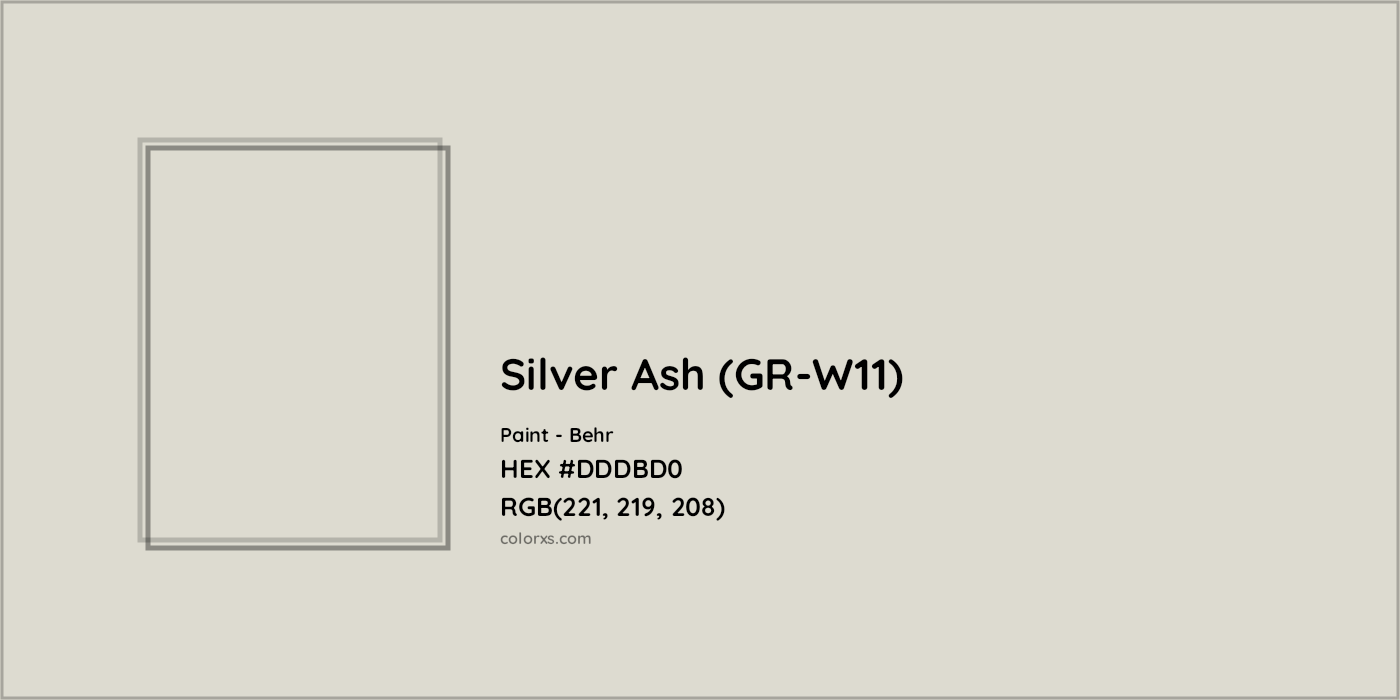 HEX #DDDBD0 Silver Ash (GR-W11) Paint Behr - Color Code