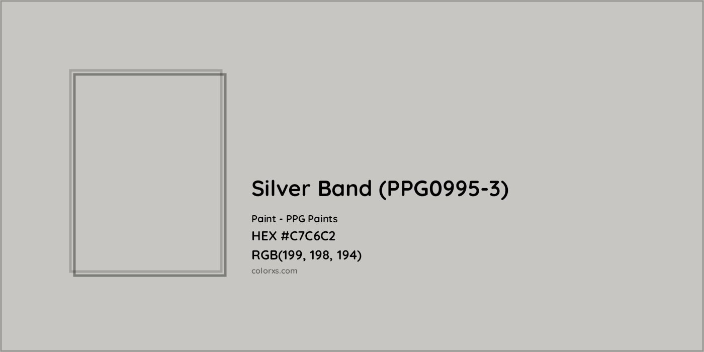 HEX #C7C6C2 Silver Band (PPG0995-3) Paint PPG Paints - Color Code