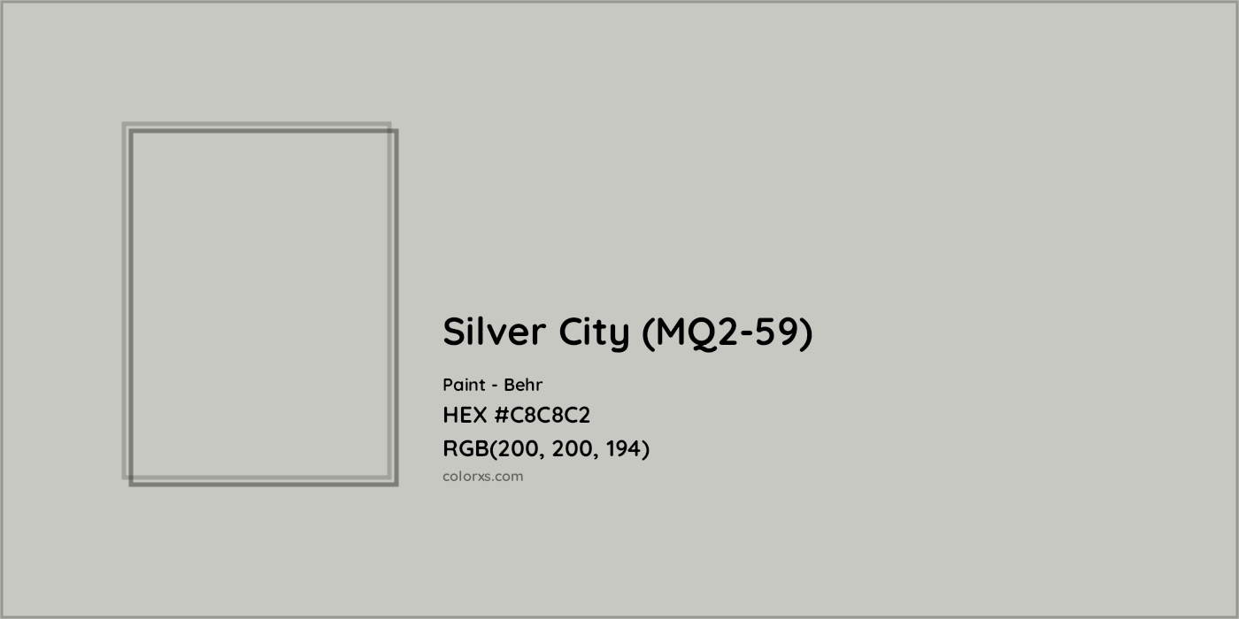 HEX #C8C8C2 Silver City (MQ2-59) Paint Behr - Color Code
