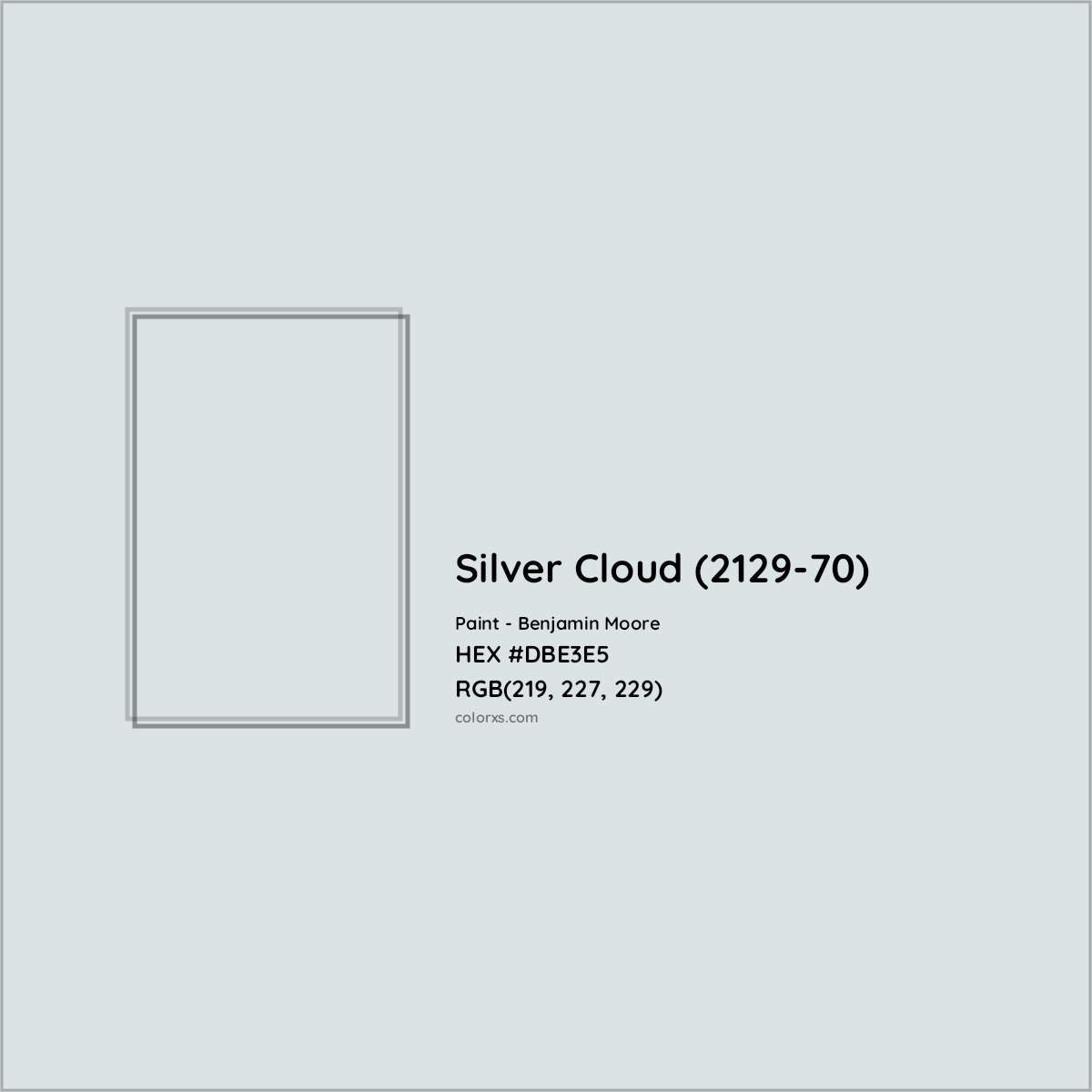 HEX #DBE3E5 Silver Cloud (2129-70) Paint Benjamin Moore - Color Code