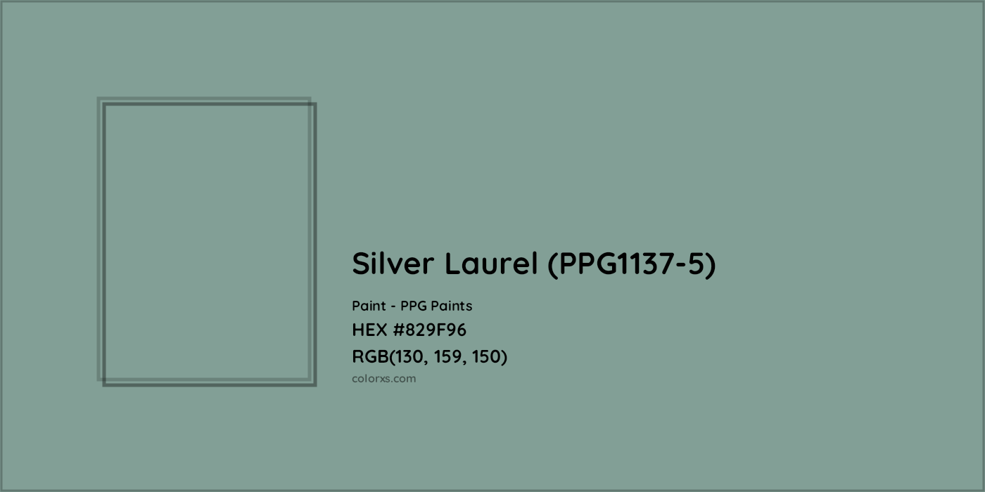 HEX #829F96 Silver Laurel (PPG1137-5) Paint PPG Paints - Color Code
