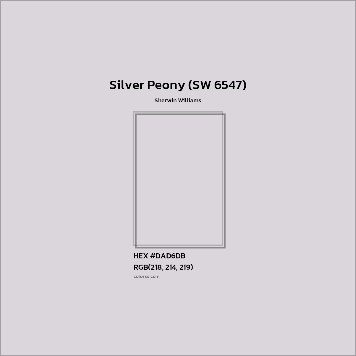 HEX #DAD6DB Silver Peony (SW 6547) Paint Sherwin Williams - Color Code