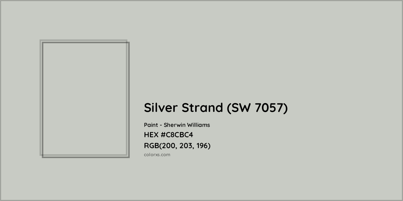 HEX #C8CBC4 Silver Strand (SW 7057) Paint Sherwin Williams - Color Code