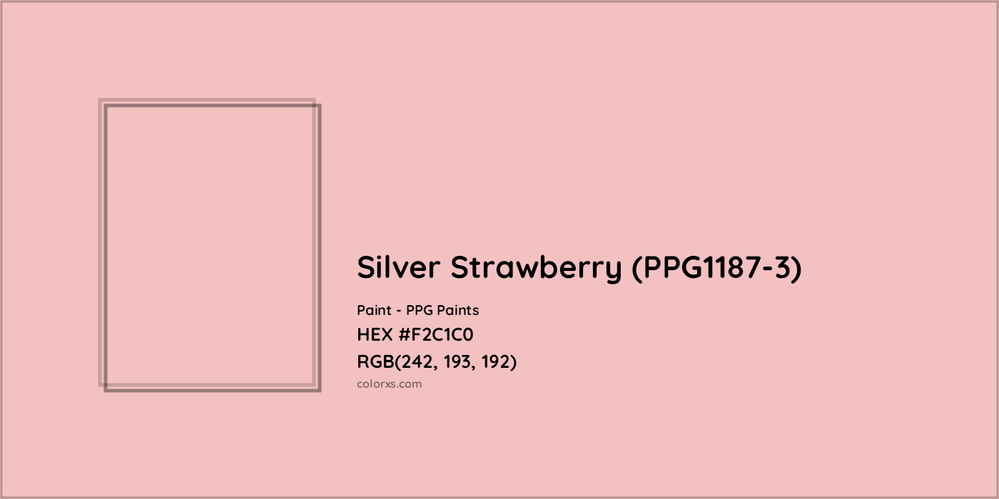 HEX #F2C1C0 Silver Strawberry (PPG1187-3) Paint PPG Paints - Color Code