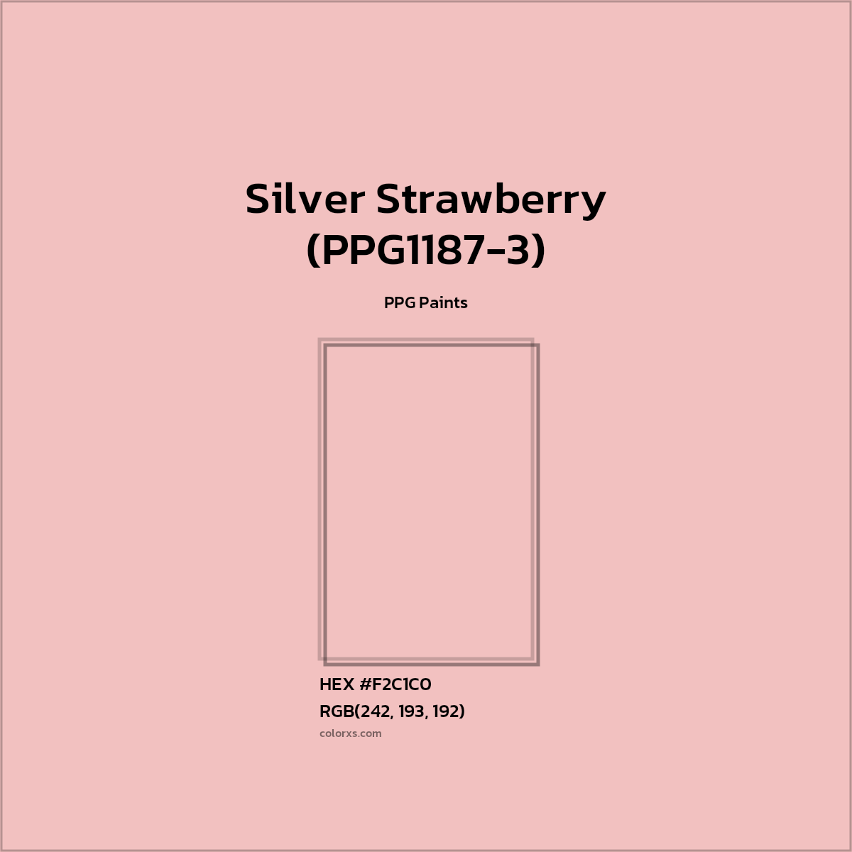 HEX #F2C1C0 Silver Strawberry (PPG1187-3) Paint PPG Paints - Color Code