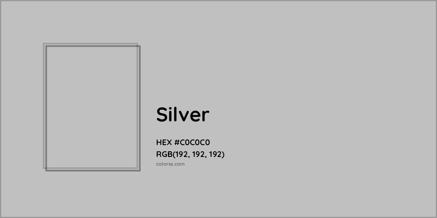 HEX #C0C0C0 Silver Color - Color Code