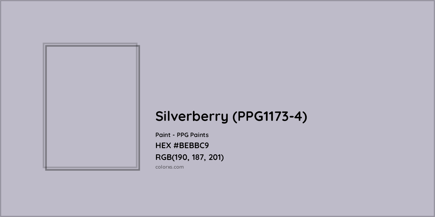 HEX #BEBBC9 Silverberry (PPG1173-4) Paint PPG Paints - Color Code