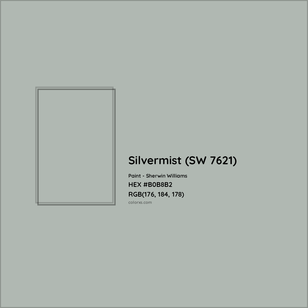 HEX #B0B8B2 Silvermist (SW 7621) Paint Sherwin Williams - Color Code