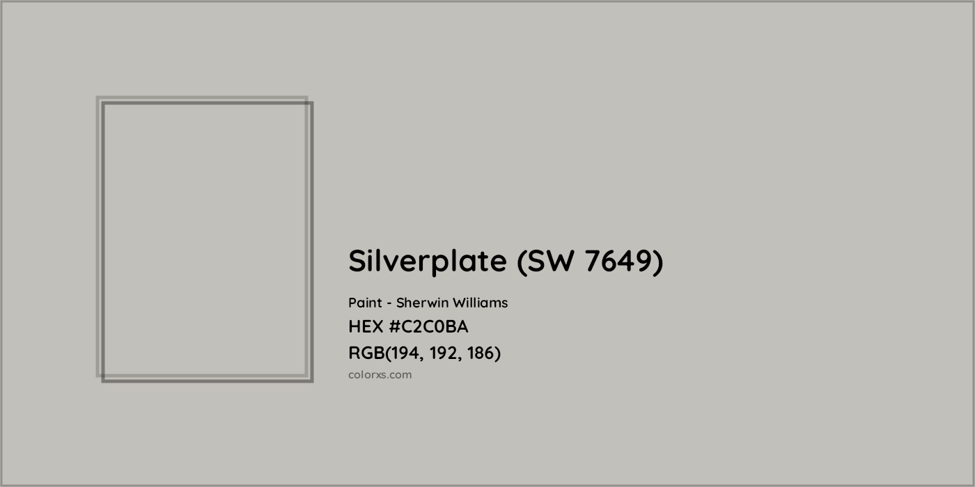 HEX #C2C0BA Silverplate (SW 7649) Paint Sherwin Williams - Color Code