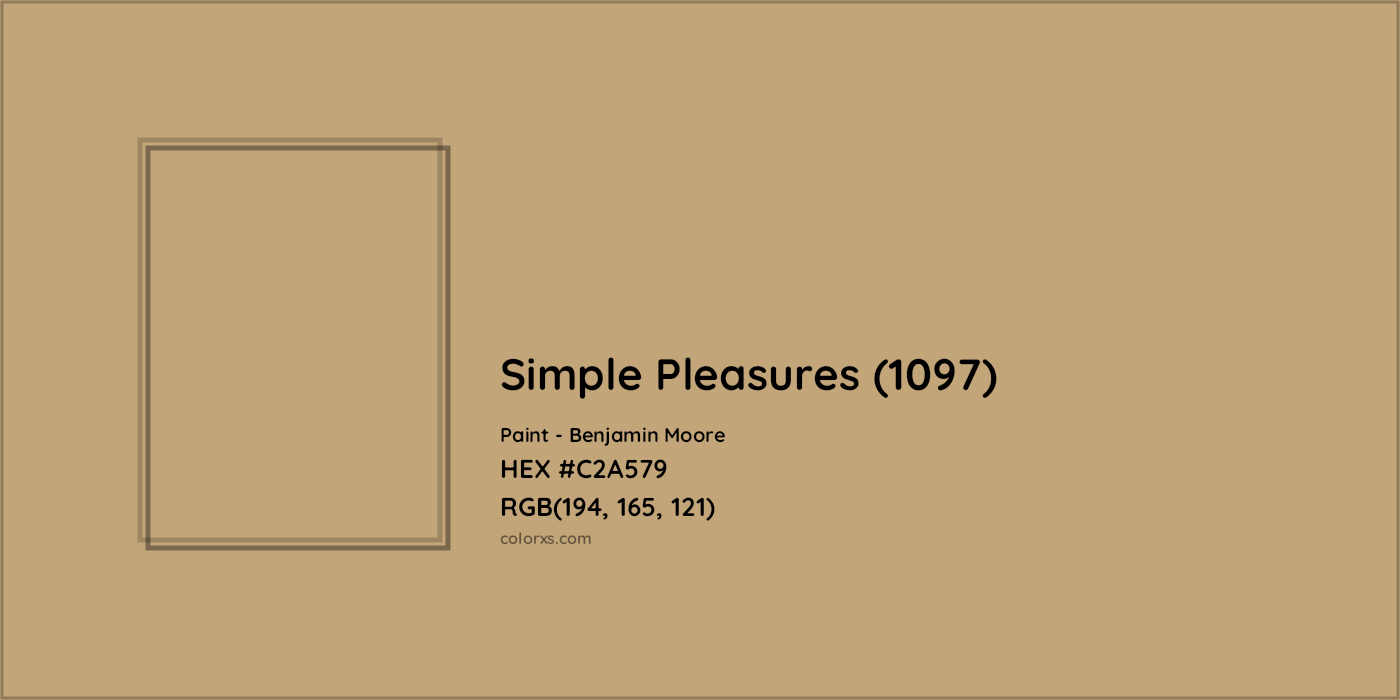 HEX #C2A579 Simple Pleasures (1097) Paint Benjamin Moore - Color Code