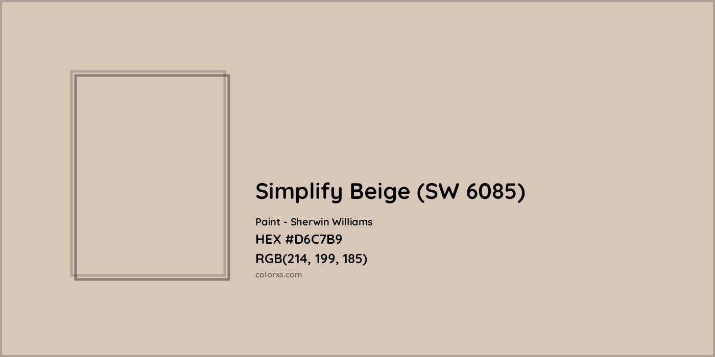 HEX #D6C7B9 Simplify Beige (SW 6085) Paint Sherwin Williams - Color Code