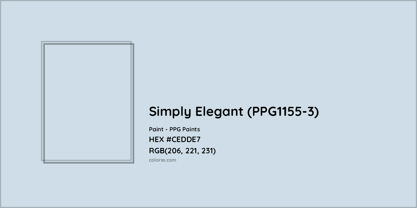 HEX #CEDDE7 Simply Elegant (PPG1155-3) Paint PPG Paints - Color Code