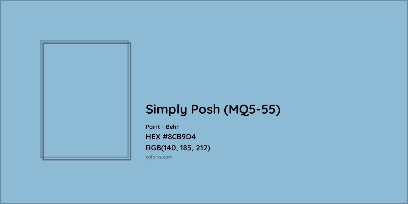 HEX #8CB9D4 Simply Posh (MQ5-55) Paint Behr - Color Code