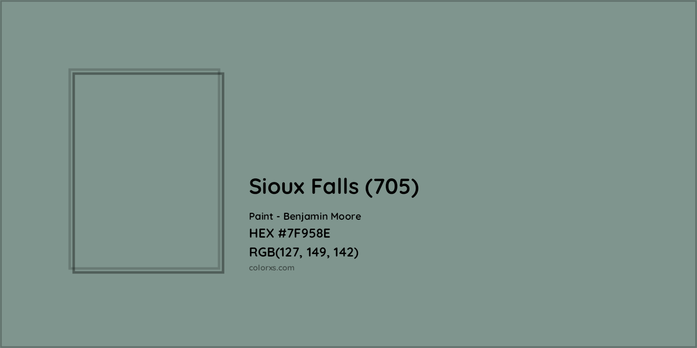 HEX #7F958E Sioux Falls (705) Paint Benjamin Moore - Color Code