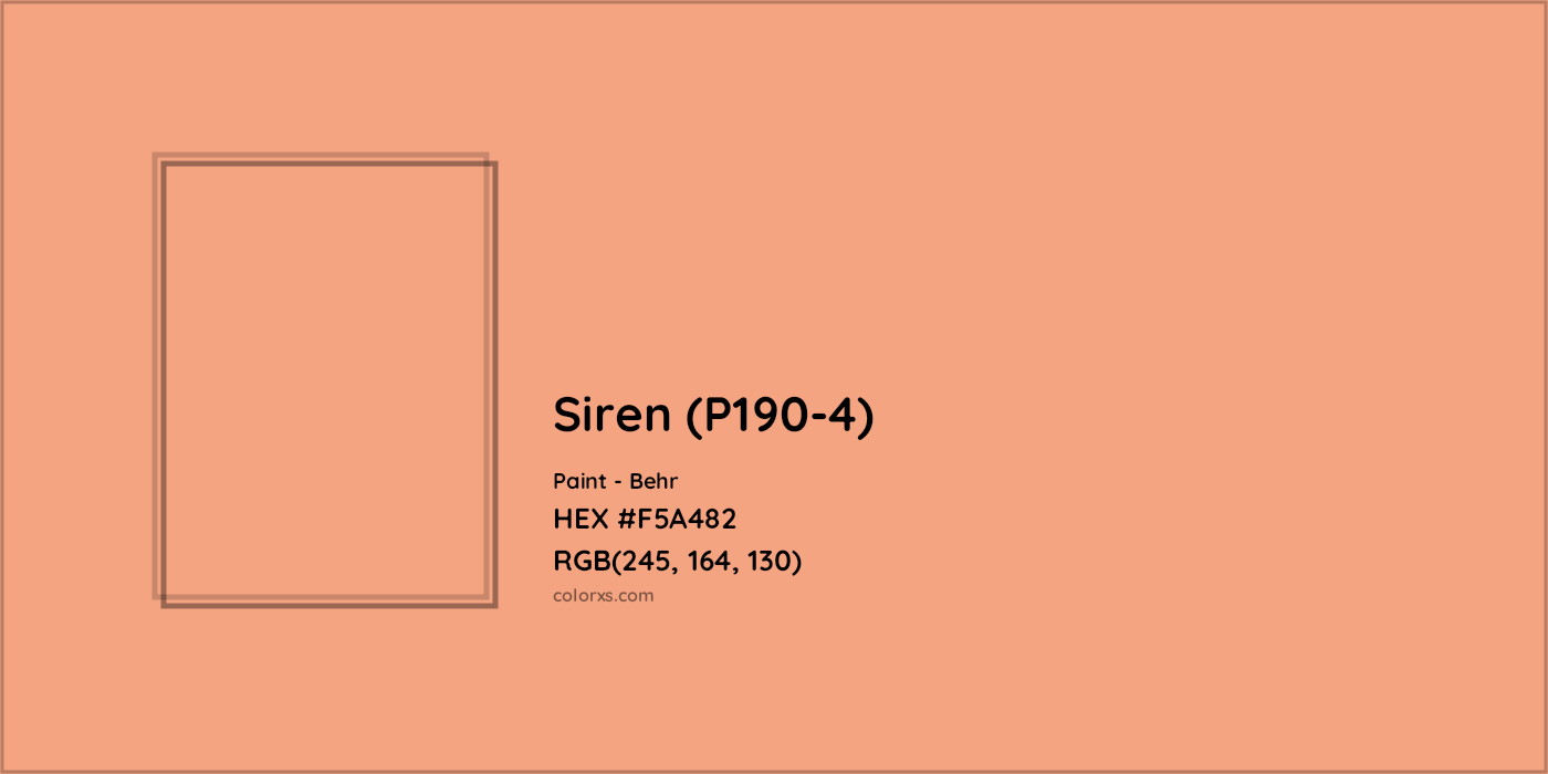 HEX #F5A482 Siren (P190-4) Paint Behr - Color Code