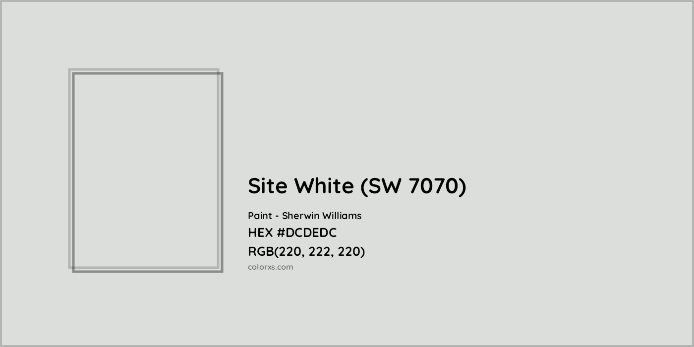 HEX #DCDEDC Site White (SW 7070) Paint Sherwin Williams - Color Code