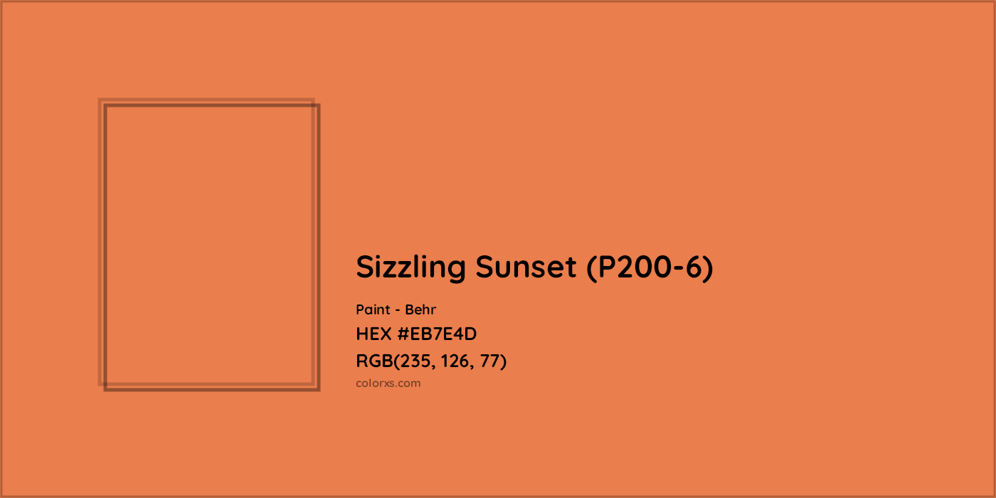 HEX #EB7E4D Sizzling Sunset (P200-6) Paint Behr - Color Code