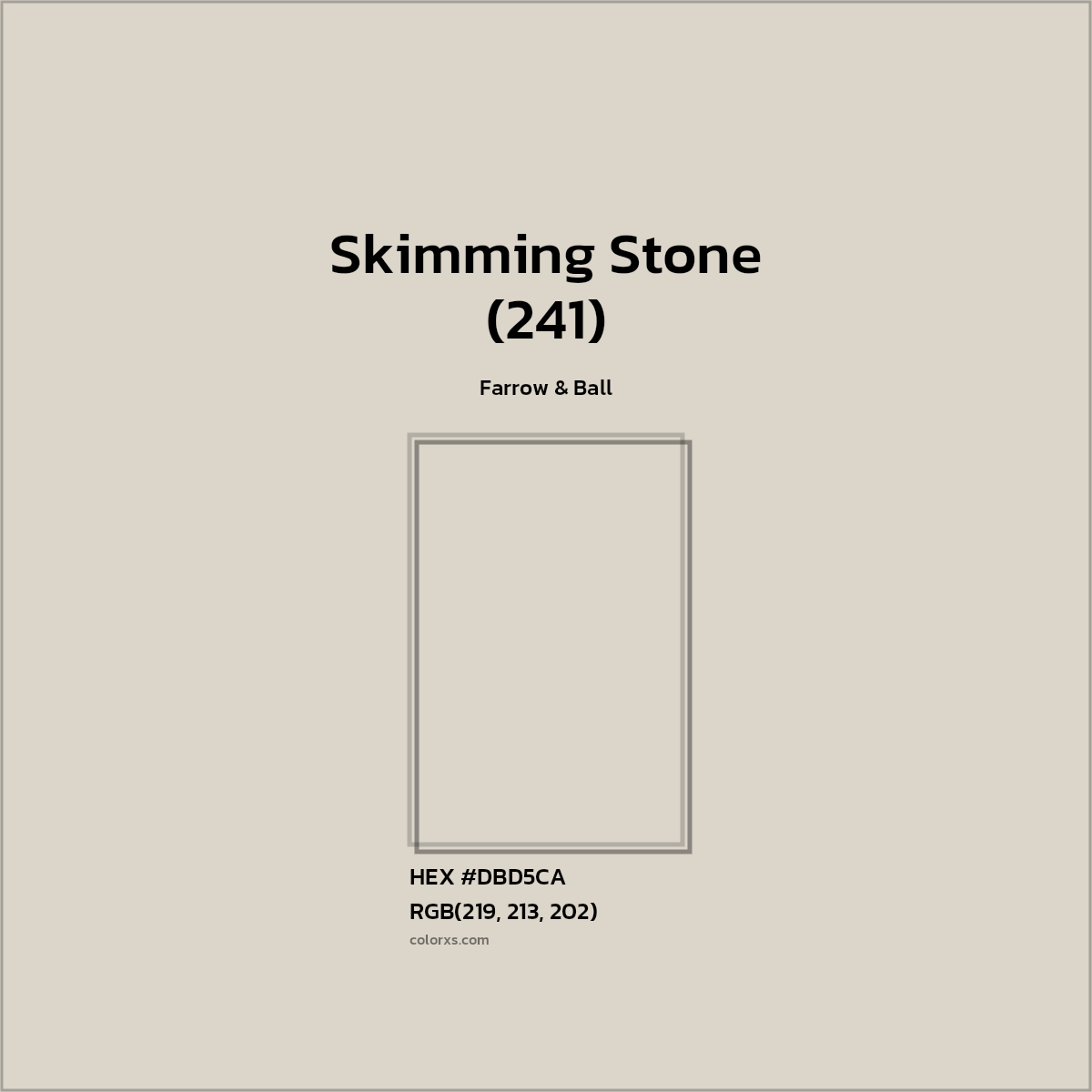 HEX #DBD5CA Skimming Stone (241) Paint Farrow & Ball - Color Code