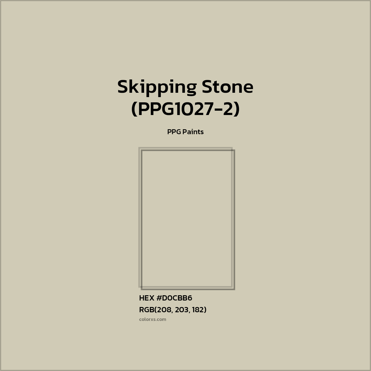 HEX #D0CBB6 Skipping Stone (PPG1027-2) Paint PPG Paints - Color Code