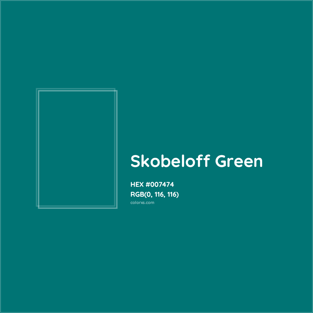HEX #007474 Skobeloff Green Color - Color Code