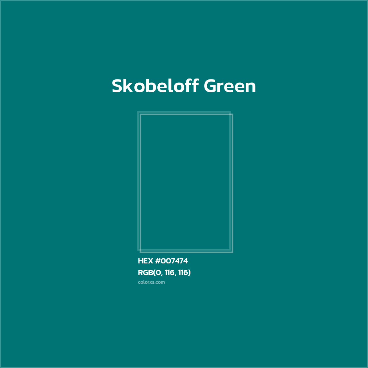 HEX #007474 Skobeloff Green Color - Color Code