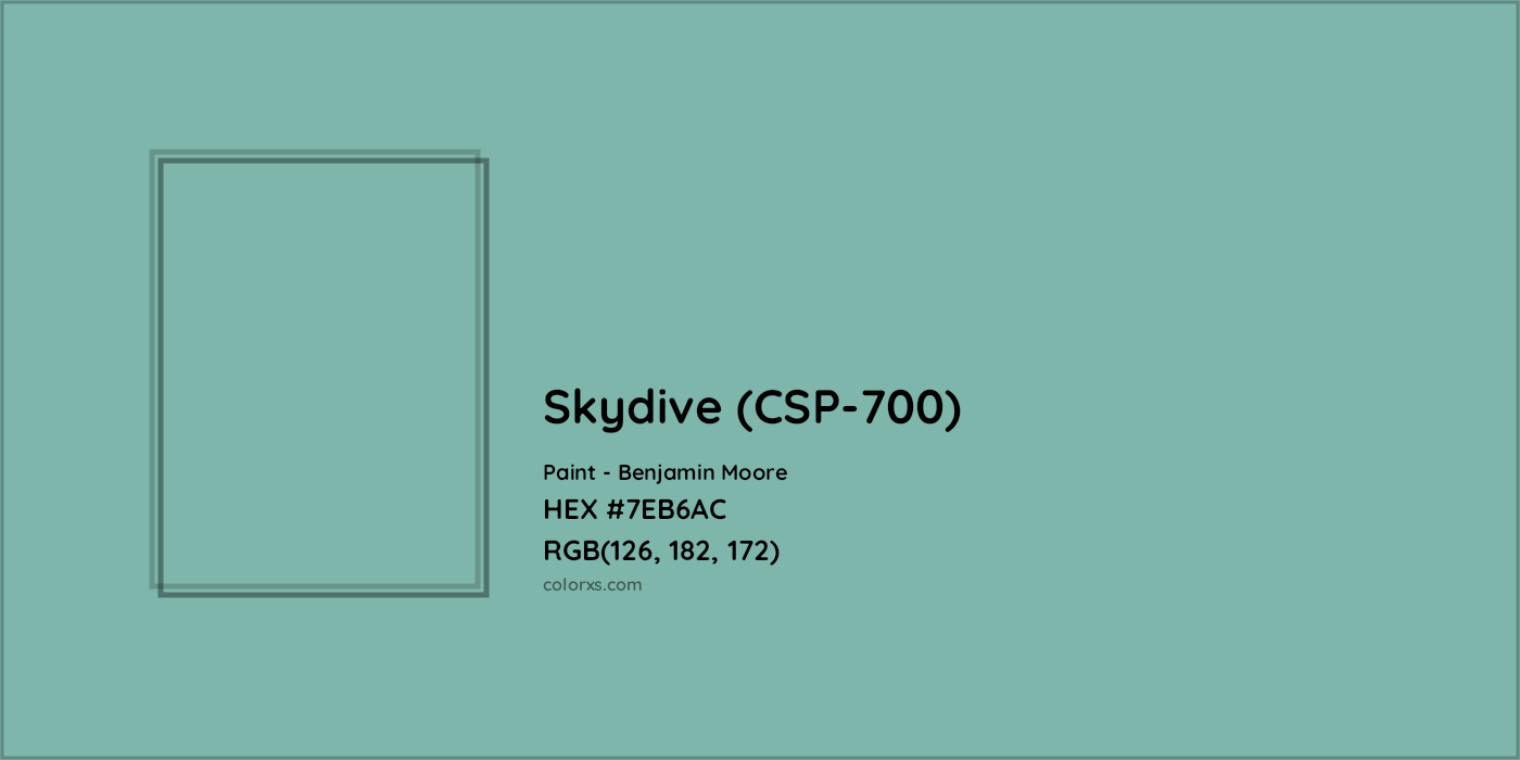 HEX #7EB6AC Skydive (CSP-700) Paint Benjamin Moore - Color Code