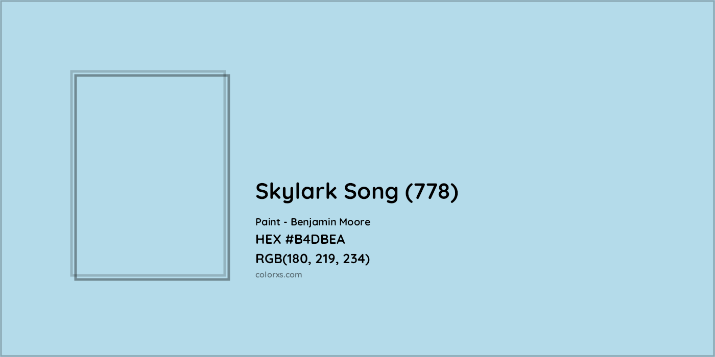 HEX #B4DBEA Skylark Song (778) Paint Benjamin Moore - Color Code