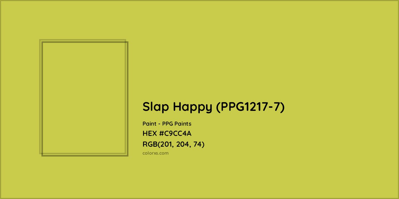 HEX #C9CC4A Slap Happy (PPG1217-7) Paint PPG Paints - Color Code