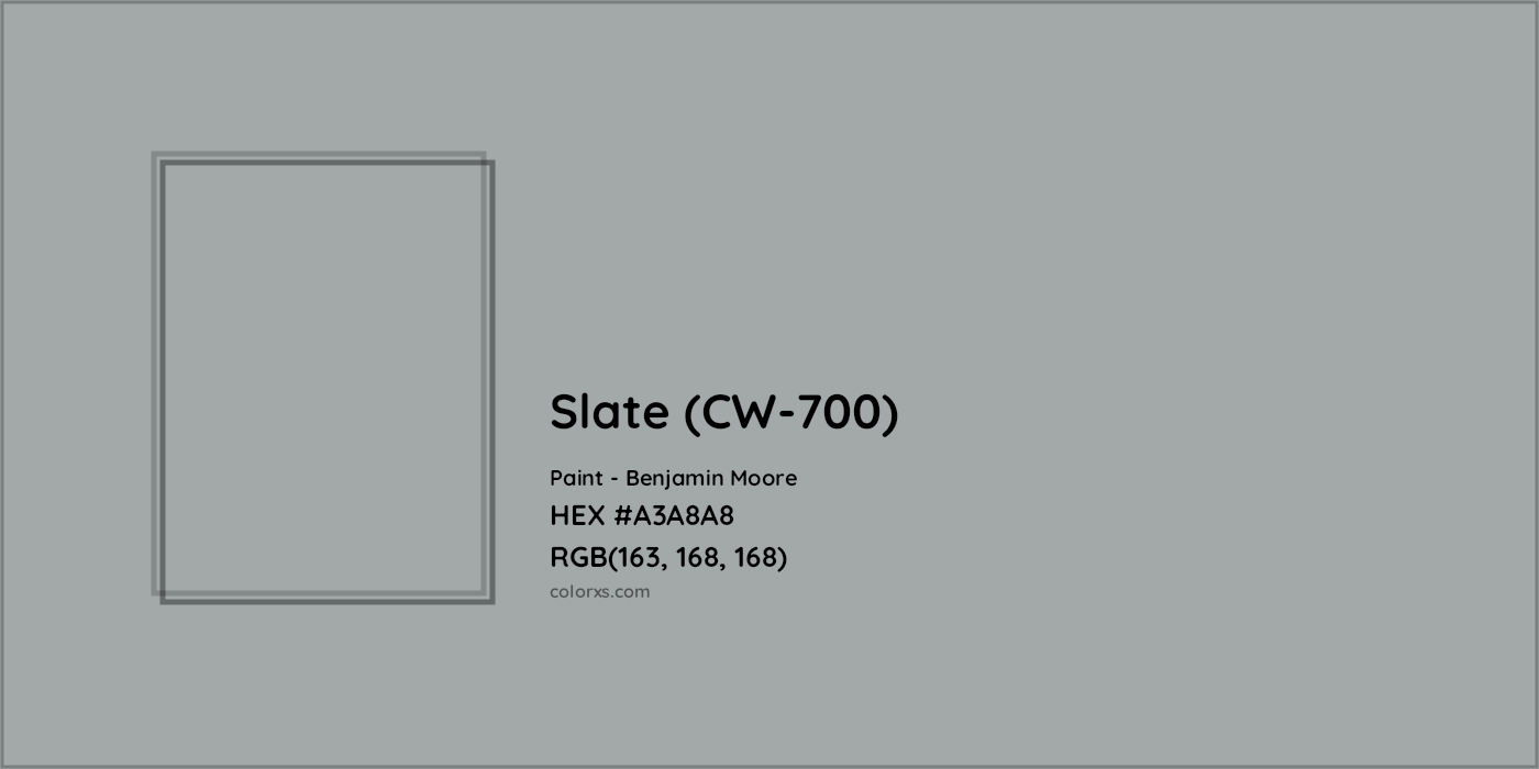 HEX #A3A8A8 Slate (CW-700) Paint Benjamin Moore - Color Code