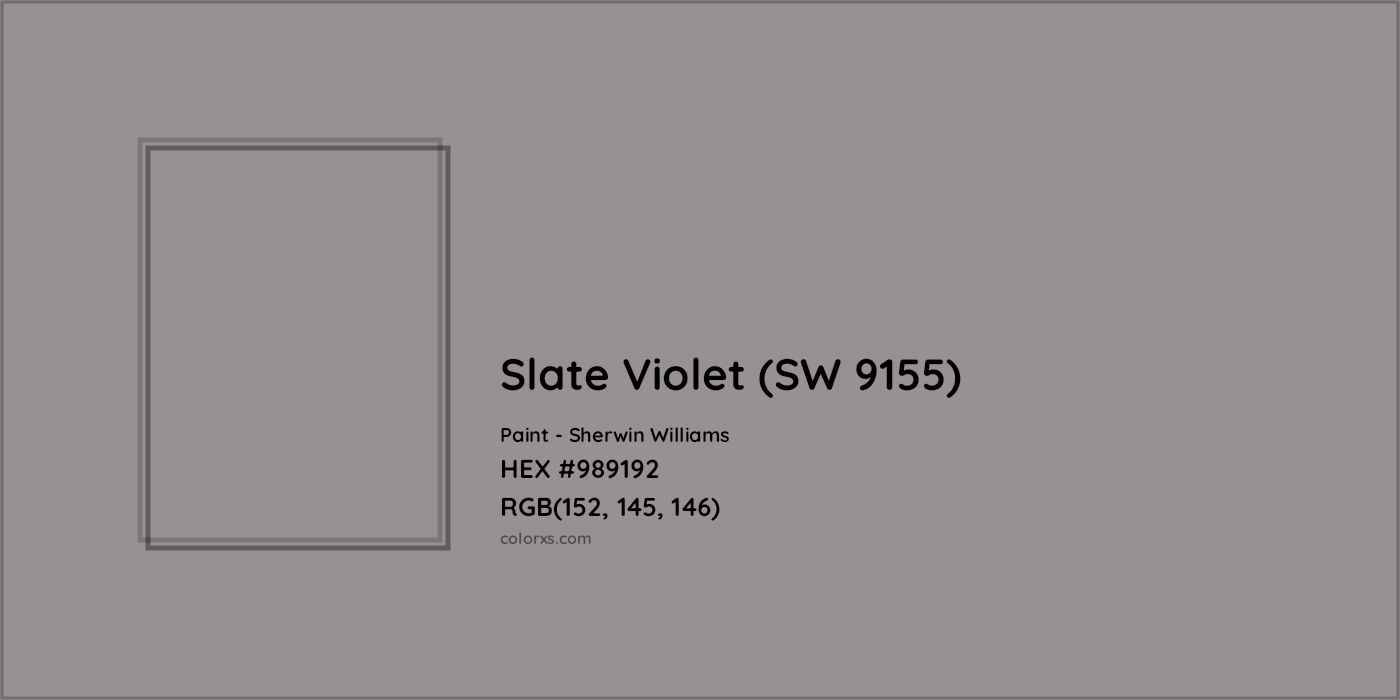 HEX #989192 Slate Violet (SW 9155) Paint Sherwin Williams - Color Code