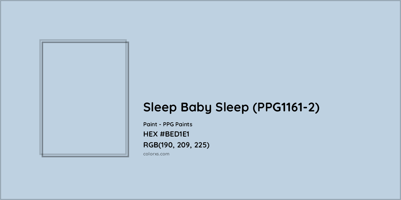 HEX #BED1E1 Sleep Baby Sleep (PPG1161-2) Paint PPG Paints - Color Code