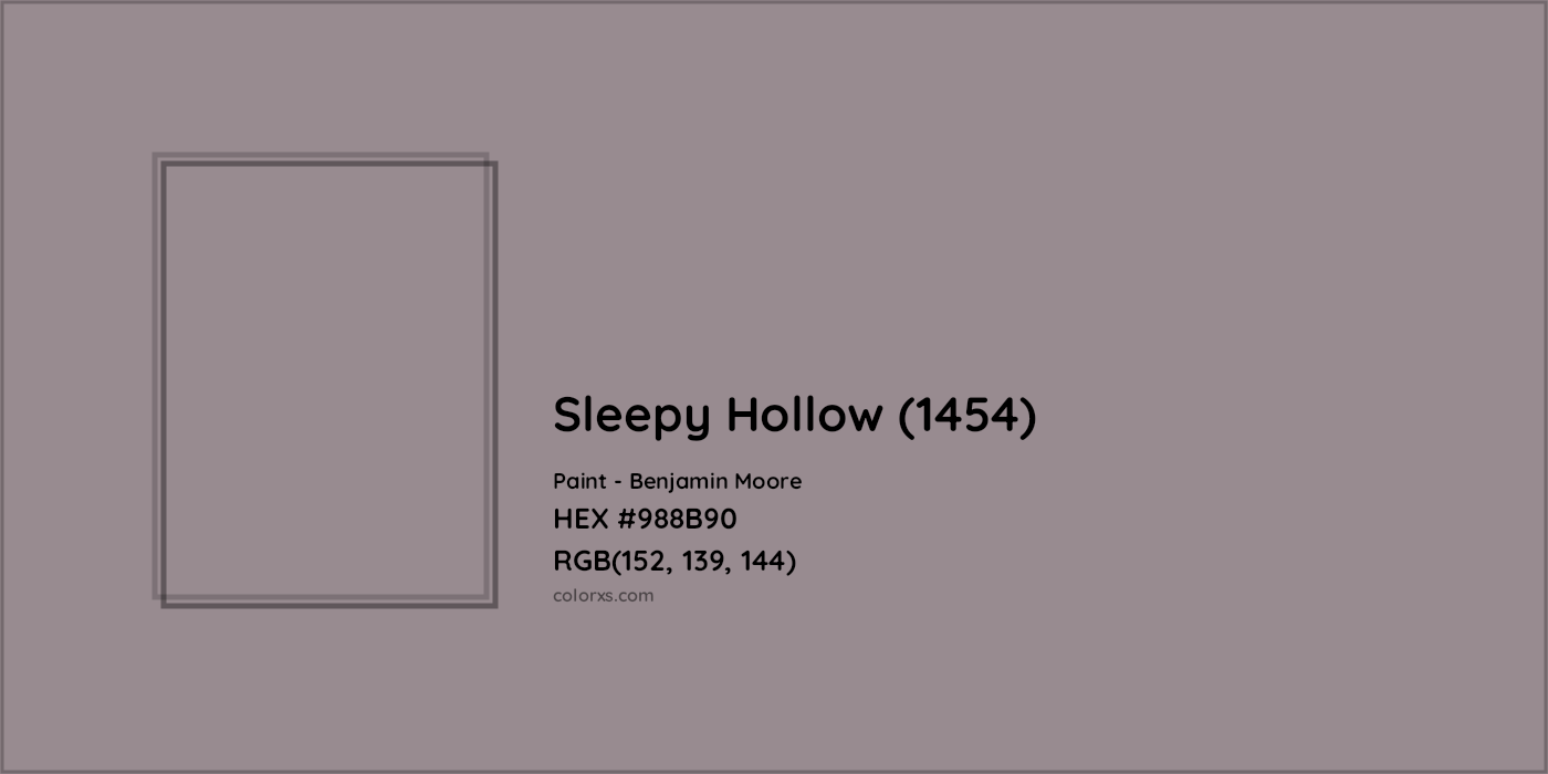 HEX #988B90 Sleepy Hollow (1454) Paint Benjamin Moore - Color Code