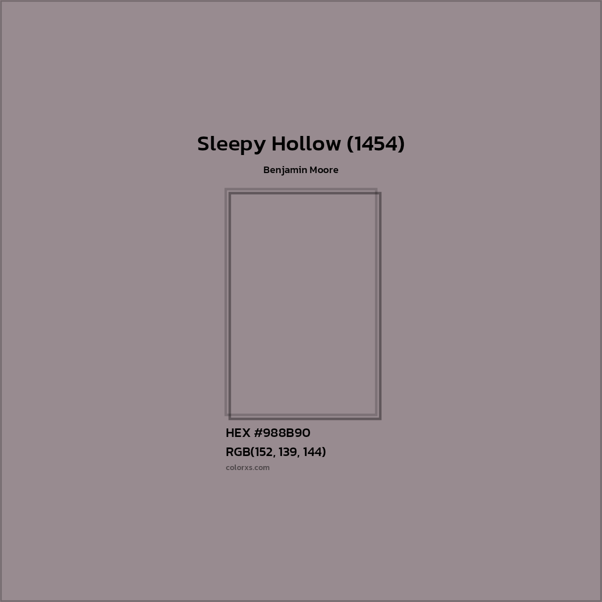 HEX #988B90 Sleepy Hollow (1454) Paint Benjamin Moore - Color Code