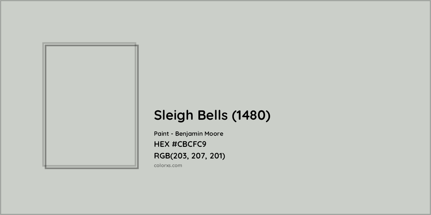 HEX #CBCFC9 Sleigh Bells (1480) Paint Benjamin Moore - Color Code