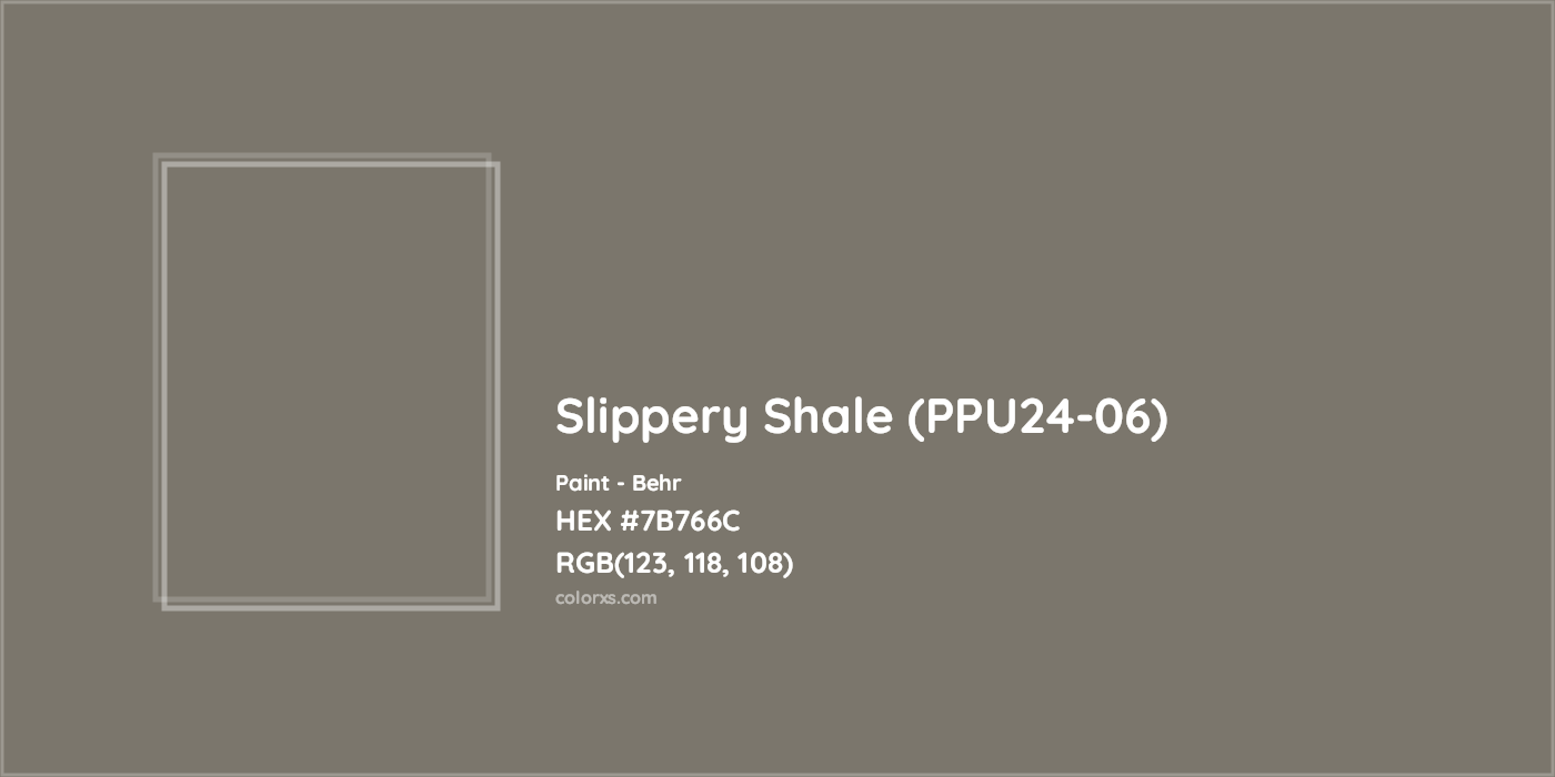 HEX #7B766C Slippery Shale (PPU24-06) Paint Behr - Color Code