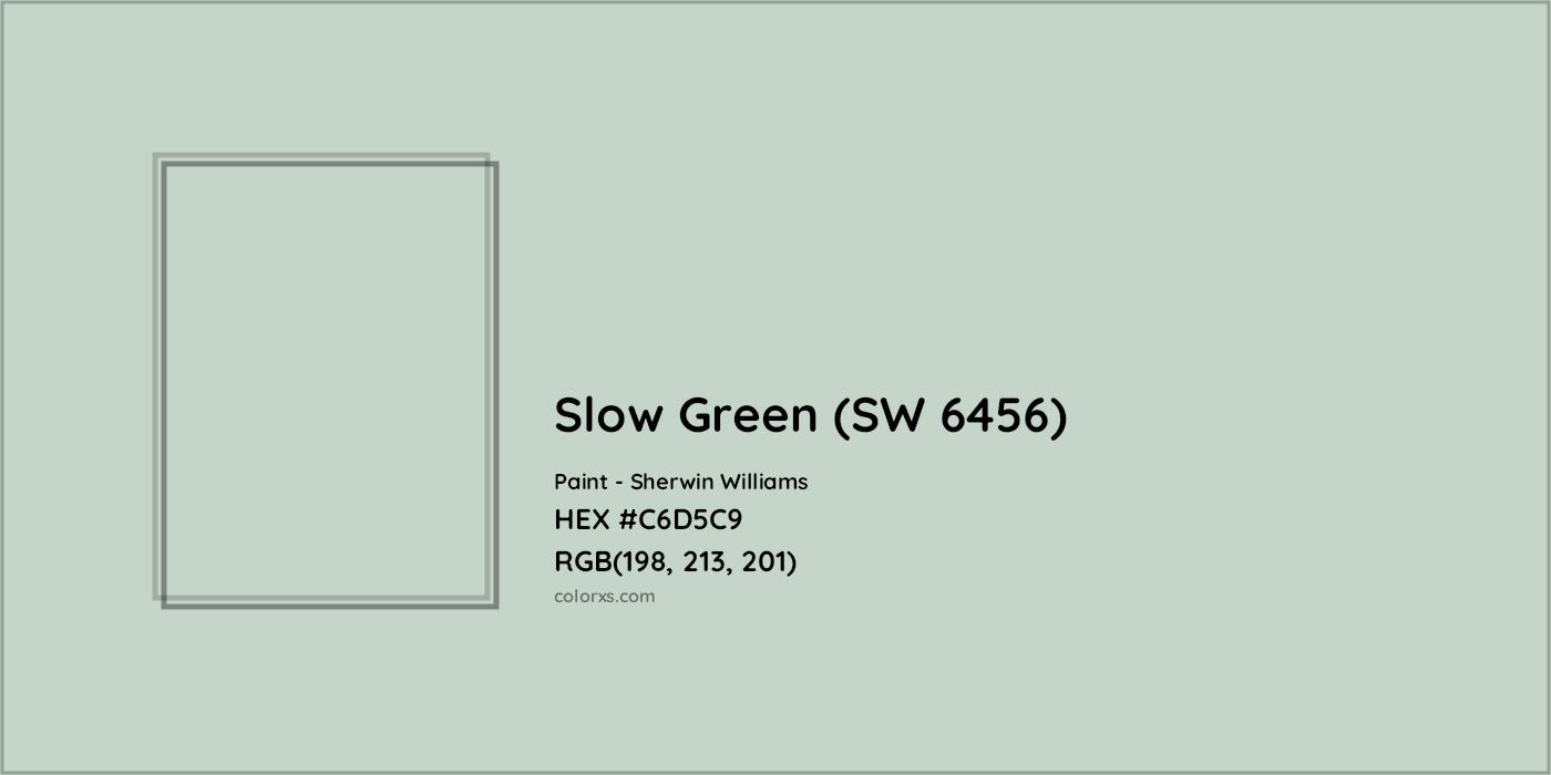 HEX #C6D5C9 Slow Green (SW 6456) Paint Sherwin Williams - Color Code
