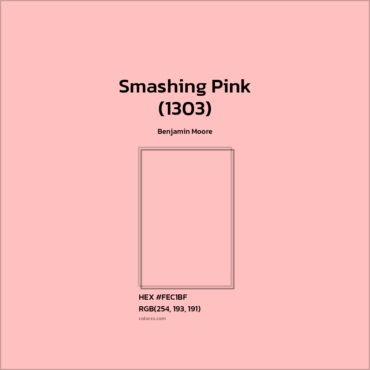 HEX #FEC1BF Smashing Pink (1303) Paint Benjamin Moore - Color Code