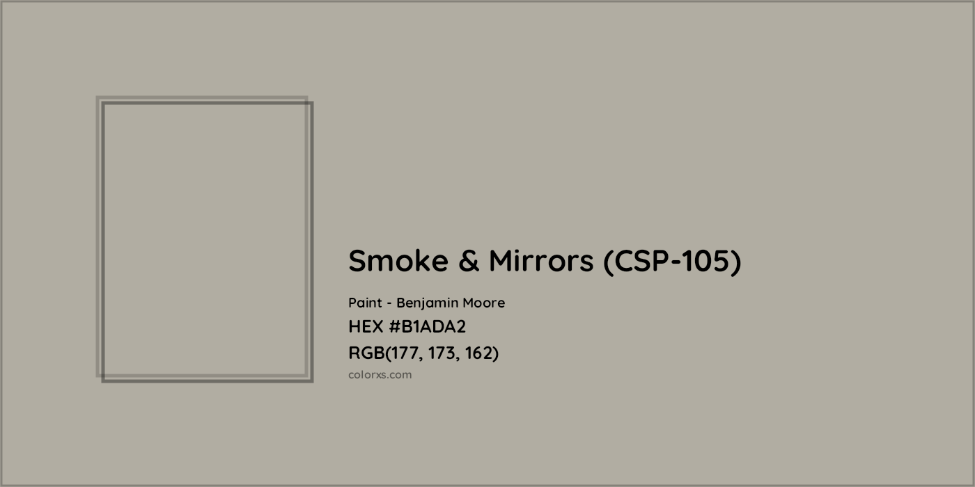 HEX #B1ADA2 Smoke & Mirrors (CSP-105) Paint Benjamin Moore - Color Code