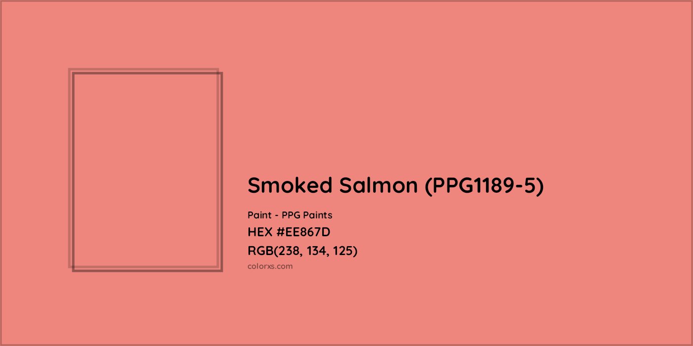 HEX #EE867D Smoked Salmon (PPG1189-5) Paint PPG Paints - Color Code
