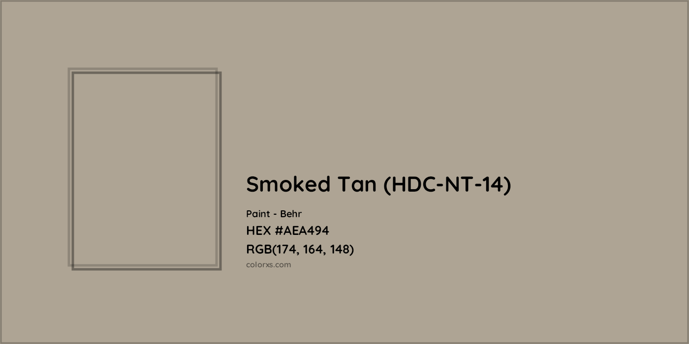 HEX #AEA494 Smoked Tan (HDC-NT-14) Paint Behr - Color Code