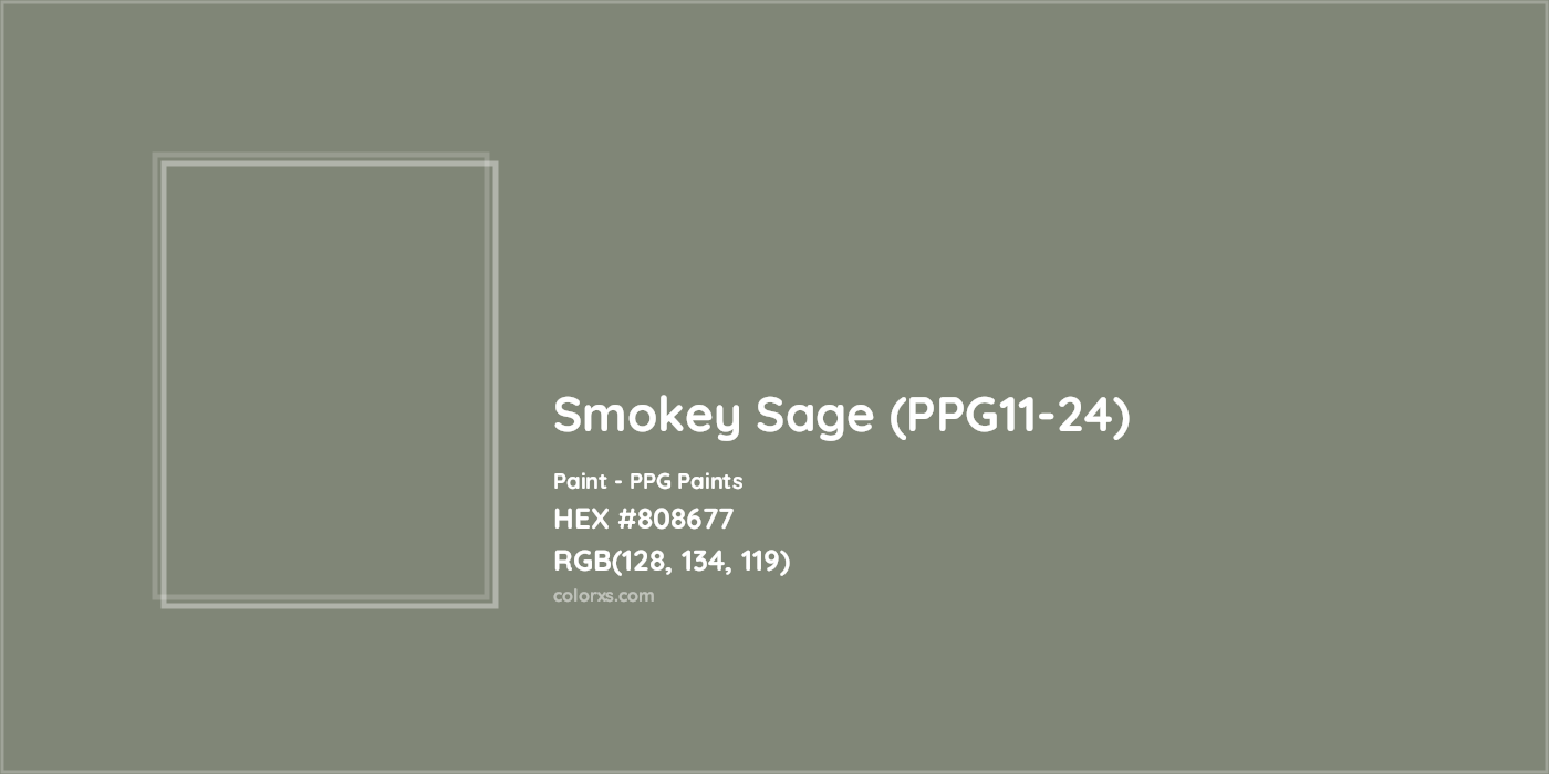 HEX #808677 Smokey Sage (PPG11-24) Paint PPG Paints - Color Code